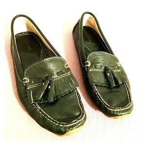 L.L. Bean Green Leather Loafers